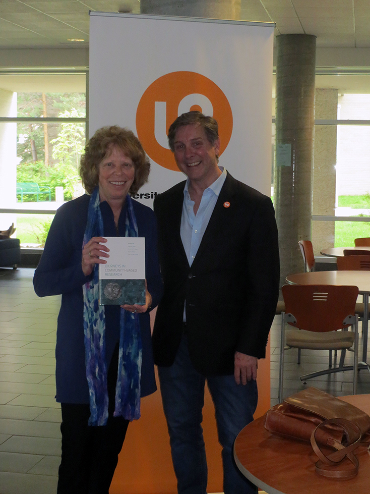 Bonnie Jeffery with U of R Press's Bruce Walsh at the Regina launch. Bonnie Jeffery with U of R Press's Bruce Walsh at the Regina launch.